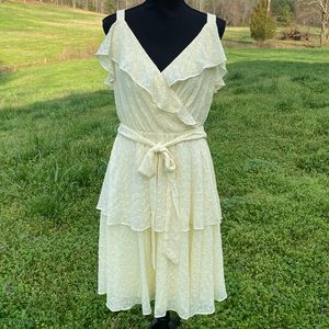 Gal Meets Glam Sunshine Yellow Tiered Sundress 8